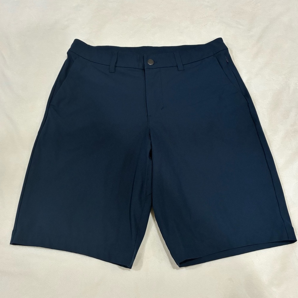 Lululemon Commission Shorts Relaxed Fit Size 31 Navy Blue 10” Inseam Chino Golf